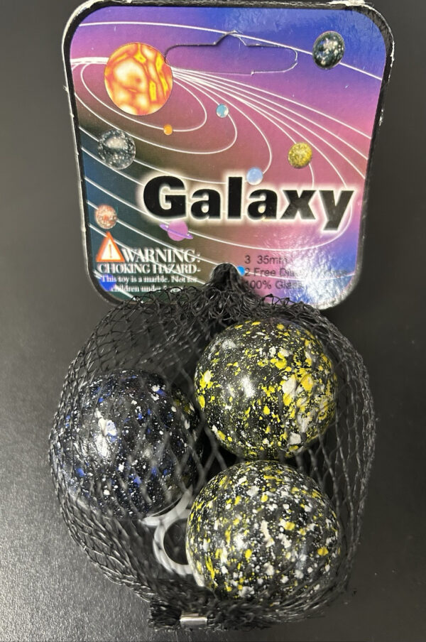 Galaxy Mega Marbles Net Bag 3 35mm 2 Display Rings Retired Set (2004-2006)