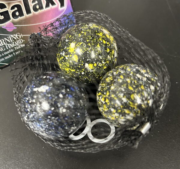 Galaxy Mega Marbles Net Bag 3 35mm 2 Display Rings Retired Set (2004-2006)