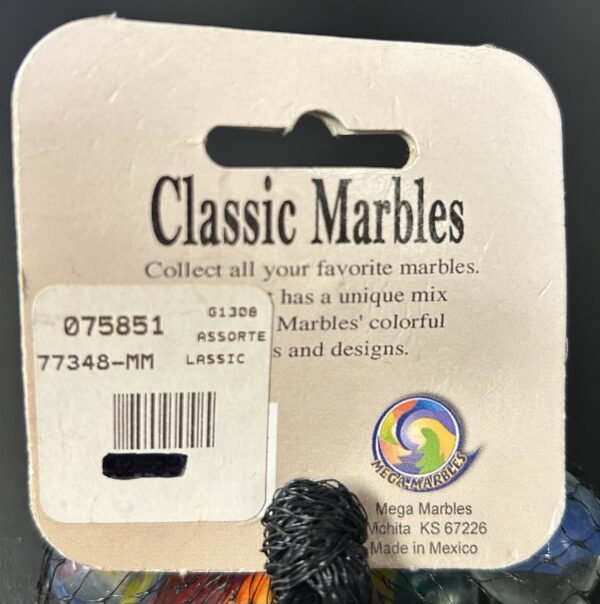 Classic Mega Marbles Net Bag 10oz Assorted Unique Collectible Marbles M3#4