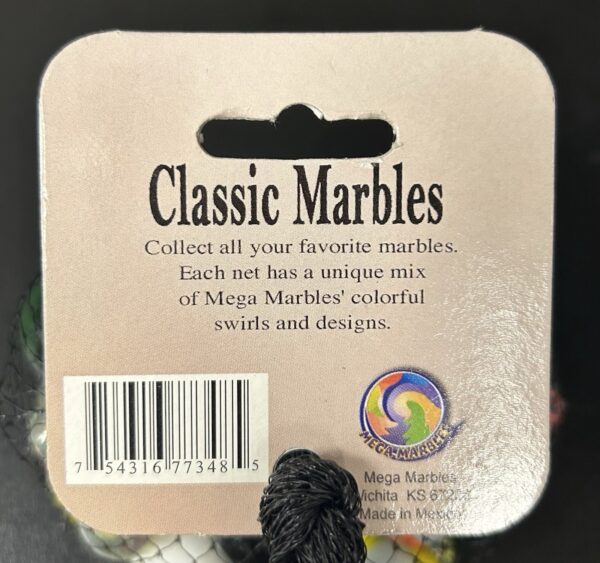 Classic Mega Marbles Net Bag 10oz Assorted Unique Collectible Marbles M3#5