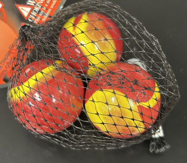 Red Devil Mega Marbles Net Bag 3 35mm 2 Display Rings Retired Set (2004-2006)