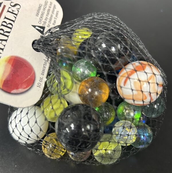 Classic Mega Marbles Net Bag 10oz Assorted Unique Collectible Marbles M3#8