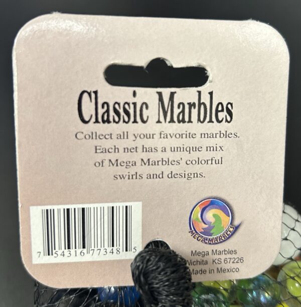 Classic Mega Marbles Net Bag 10oz Assorted Unique Collectible Marbles M3#8