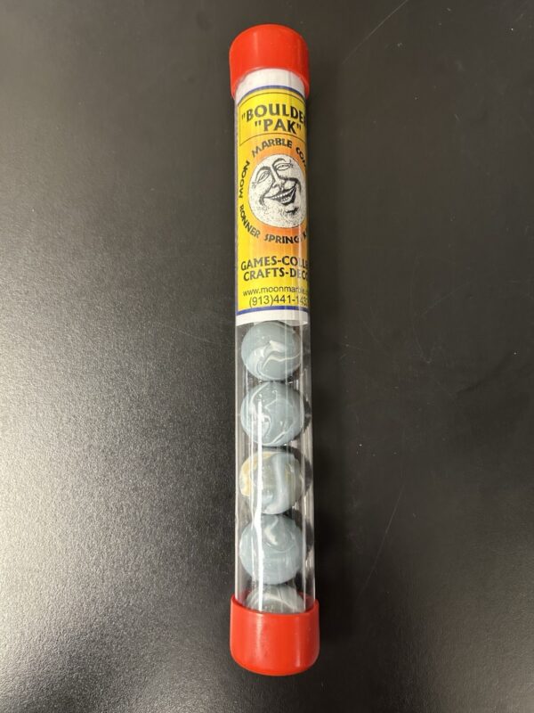 Moon Marble Company Boulder Pak 9 Marbles Stone Gray Swirl Design Vintage Pack