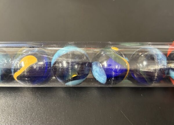 Moon Marble Company Boulder Pak 9 Marbles Blue Orange Design Vintage Pack