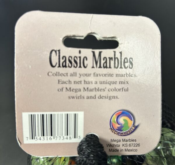 Classic Mega Marbles Net Bag 10oz Assorted Unique Collectible Marbles M3#7