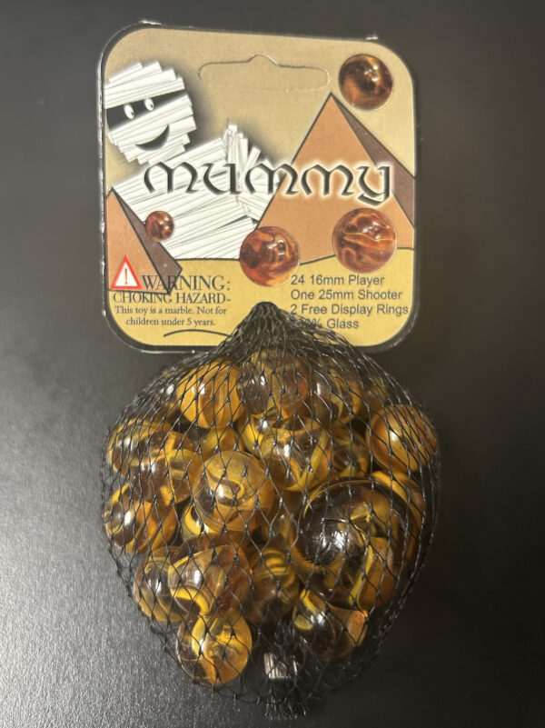 Mummy Mega Marbles Net Bag 24 Players 1 Shooter Retired Set (2004-2006)