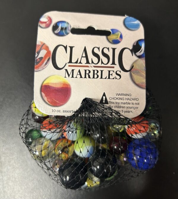 Classic Mega Marbles Net Bag 10oz Assorted Unique Collectible Marbles M3#6