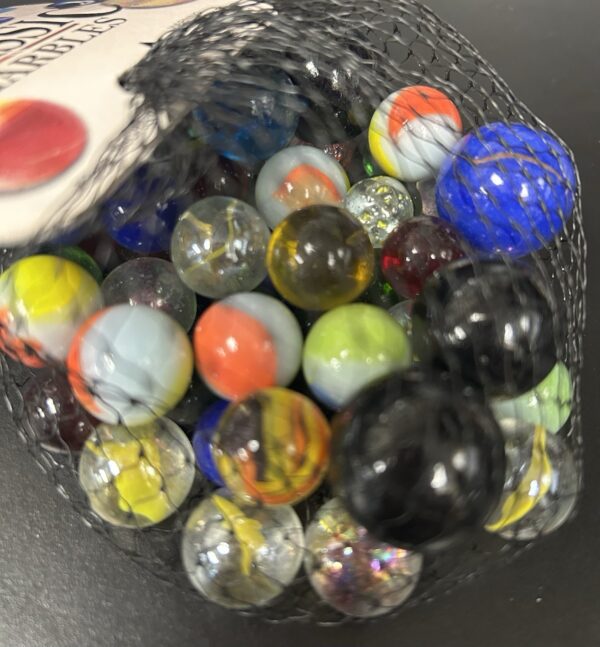 Classic Mega Marbles Net Bag 10oz Assorted Unique Collectible Marbles M3#6