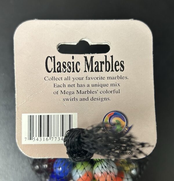 Classic Mega Marbles Net Bag 10oz Assorted Unique Collectible Marbles M3#6
