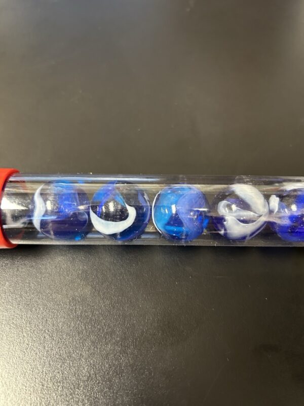 Moon Marble Company Boulder Pak 9 Marbles Blue Cream Swirl Design Vintage Pack