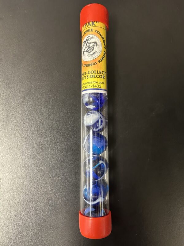 Moon Marble Company Boulder Pak 9 Marbles Blue Cream Swirl Design Vintage Pack