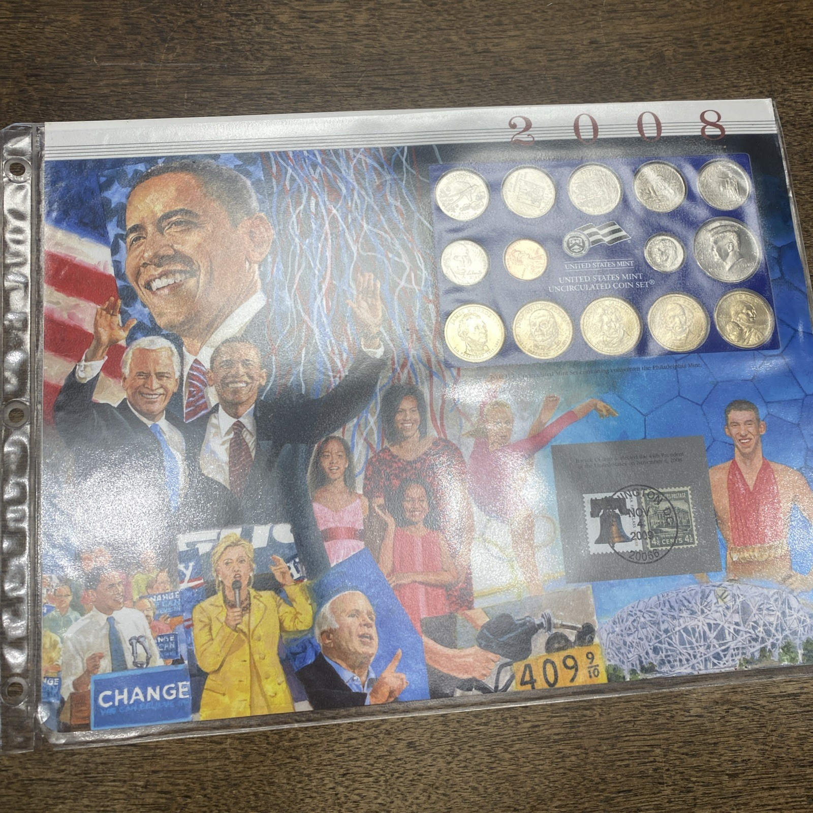 2008 P Uncirculated Mint Set Postal Commemorative Society Coins & Stamps