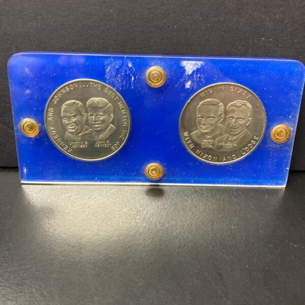 1960 Kennedy & Johnson / Nixon & Lodge Presidential Campaign 2 Medal Set