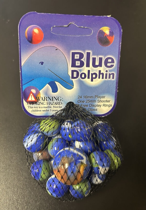 Blue Dolphin Mega Marbles Net Bag 24 Players 1 Shooter Retired Set (2004-2006)