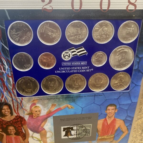 2008 P Uncirculated Mint Set Postal Commemorative Society Coins & Stamps