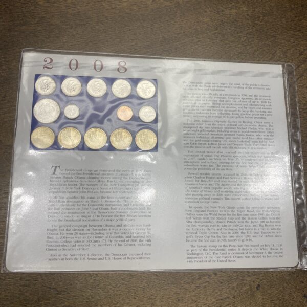2008 P Uncirculated Mint Set Postal Commemorative Society Coins & Stamps