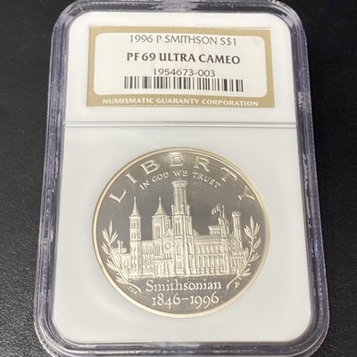1996-P Smithsonian Commemorative Silver Dollar $1 NGC PF 69 Ultra Cameo