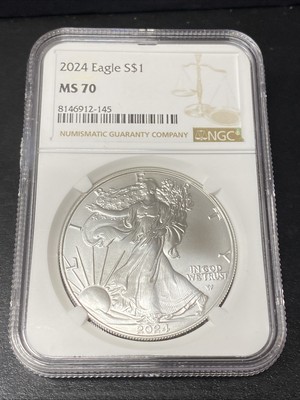2024 $1 American Silver Eagle NGC MS70 Brown Label MS 70 *7202438