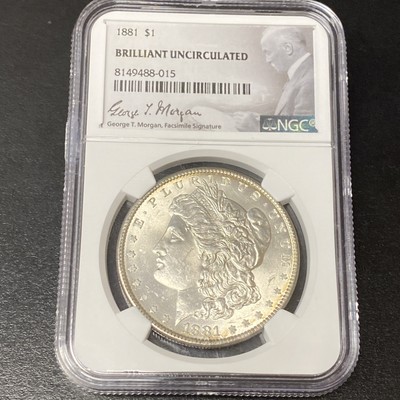 1881 US Morgan Silver Dollar $1 - NGC Brilliant Uncirculated Great Shine! *12