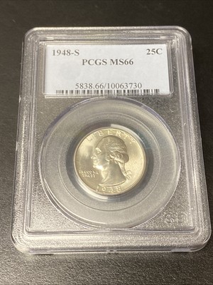 1948-S Washington Quarter Silver 25c PCGS MS66