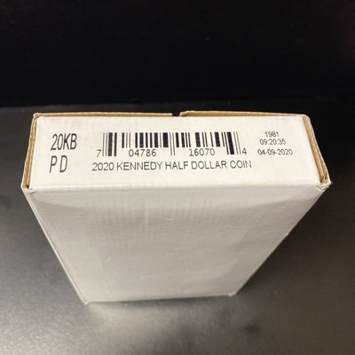 2020 P&D Set 2 Rolls Kennedy Half Dollar Mint Uncirculated ~ SEALED BOX 20KB