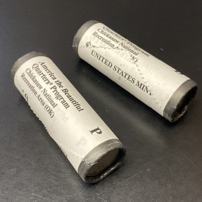 2011 P&D Chicksaw National Rec Area 25c Quarter Rolls X2 $10 BU US Mint