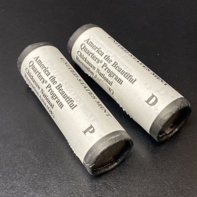 2011 P&D Chicksaw National Rec Area 25c Quarter Rolls X2 $10 BU US Mint