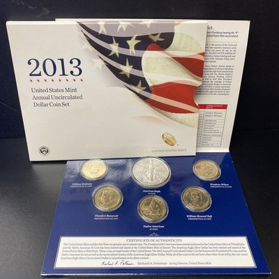2013 US Mint Annual Unc Dollar Coin Set w/ West Point Silver American Eagle