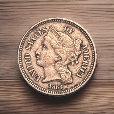 1868 Three 3c Cent Nickel XF #1186857