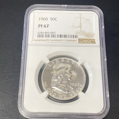 1960 Proof Franklin Half Dollar Silver 50c NGC Graded PF 67