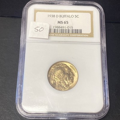 1938-D Buffalo Nickel 5C NGC MS65 Gem Uncirculated