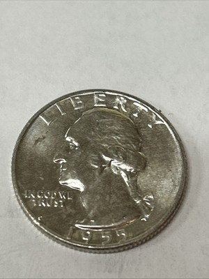 1955 D DENVER Washington Quarter 25C 90% SILVER AU/UNC -  #7112