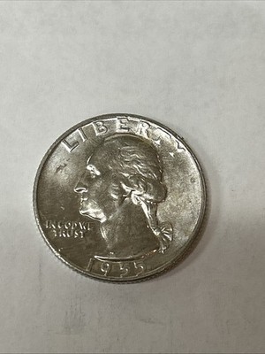 1955 D DENVER Washington Quarter 25C 90% SILVER AU/UNC -  #7112