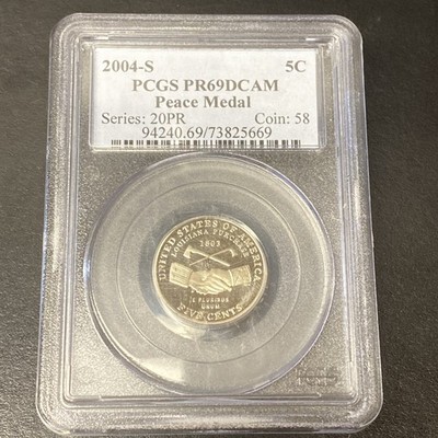 2004-S Peace Medal Jefferson Nickel 5c PCGS PR69DCAM
