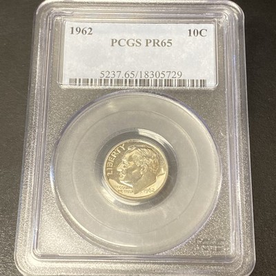 1962 Roosevelt Dime PR65 DCAM PCGS Blue Label Silver 90% 10c US Mint