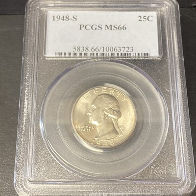 1948-S Washington Quarter MS66 PCGS Better Date Silver 25C Bright White