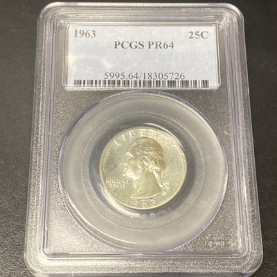 1963 Silver Proof Washington Quarter PCGS PR64 25c 90% Silver