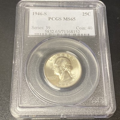 1946-S Washington Quarter MS65 PCGS Better Date Silver 25C Bright White