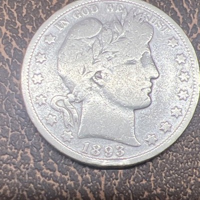 KEY RARE DATE 1893 p BARBER HALF DOLLAR  XX062