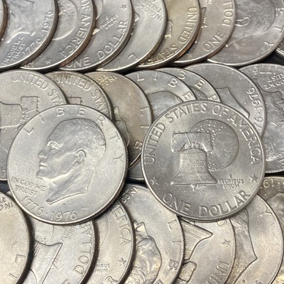 (40 Coins) IKE Eisenhower Bicentennial 1976 One Dollar BULK LOT $1 Clad Fine-Unc