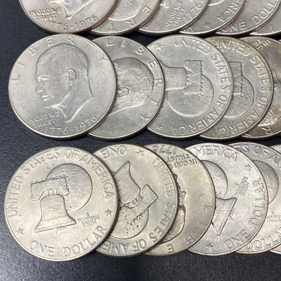 (40 Coins) IKE Eisenhower Bicentennial 1976 One Dollar BULK LOT $1 Clad Fine-Unc