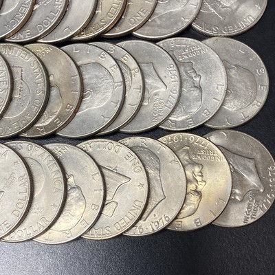 (40 Coins) IKE Eisenhower Bicentennial 1976 One Dollar BULK LOT $1 Clad Fine-Unc