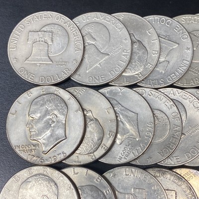 (40 Coins) IKE Eisenhower Bicentennial 1976 One Dollar BULK LOT $1 Clad Fine-Unc
