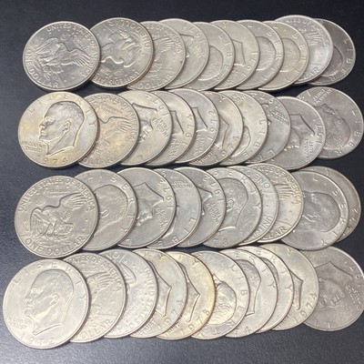 (40 Coins) IKE Eisenhower 1971-1978 One Dollar BULK LOT $1 Clad Fine-Unc Mixed