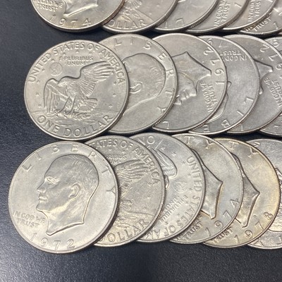 (40 Coins) IKE Eisenhower 1971-1978 One Dollar BULK LOT $1 Clad Fine-Unc Mixed