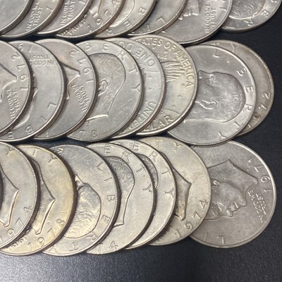 (40 Coins) IKE Eisenhower 1971-1978 One Dollar BULK LOT $1 Clad Fine-Unc Mixed