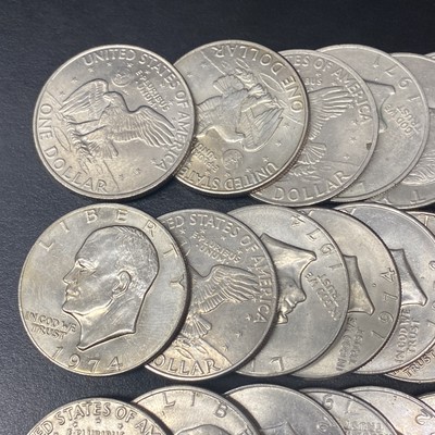 (40 Coins) IKE Eisenhower 1971-1978 One Dollar BULK LOT $1 Clad Fine-Unc Mixed