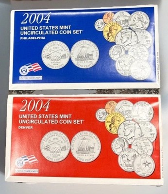 SEALED IN BOX- 2004 P and D United States Mint Uncirculated 22 Coin Set Complete