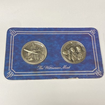 Set Of 2 - Wittnauer Mint Kennedy Inauguration & Jets Sterling Silver Medals 2oz